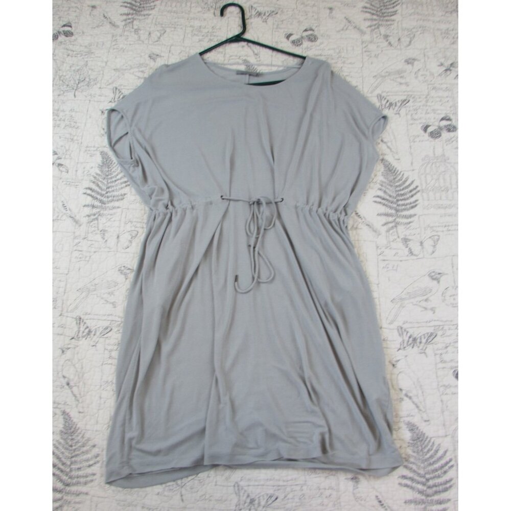 COS Gray Slinky knit draw string waist dress  over Up Swim Dress womens XS